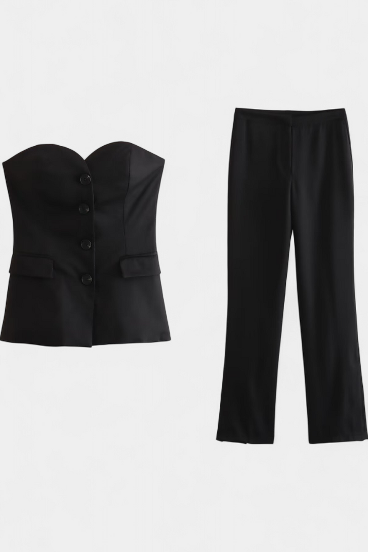 Paesha Conjunto Relajado sin Mangas y Pierna Ancha