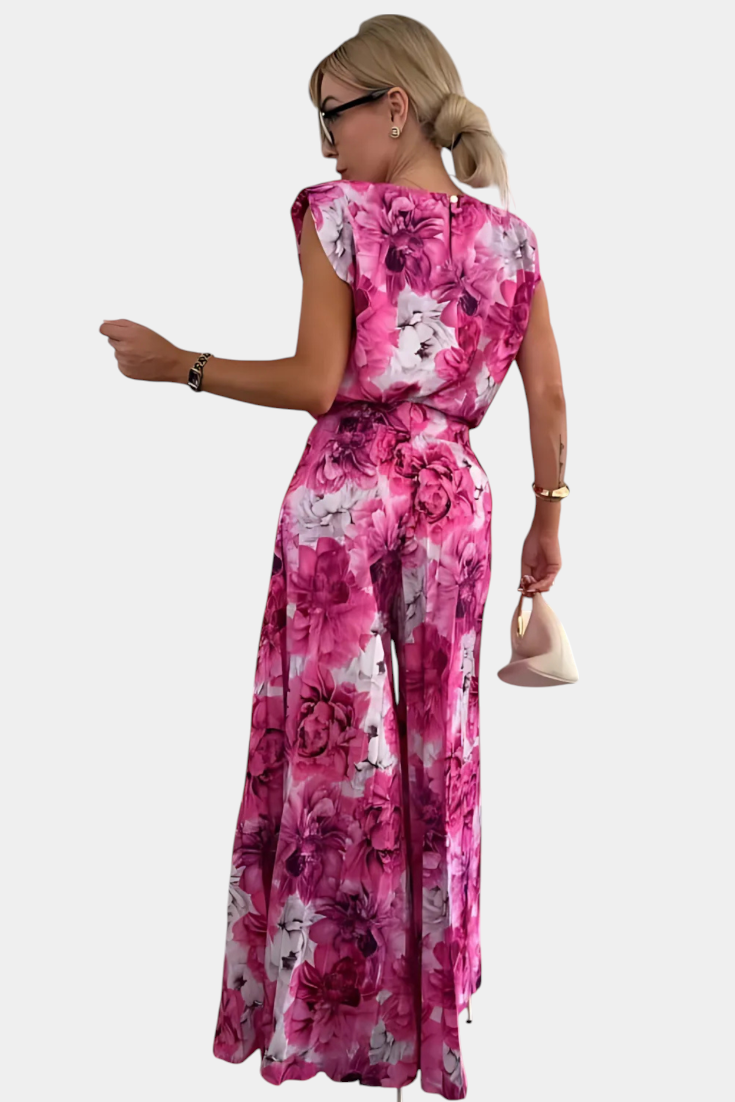 Liora Conjunto de Dos Piezas con Pantalón Plisado de Pierna Ancha