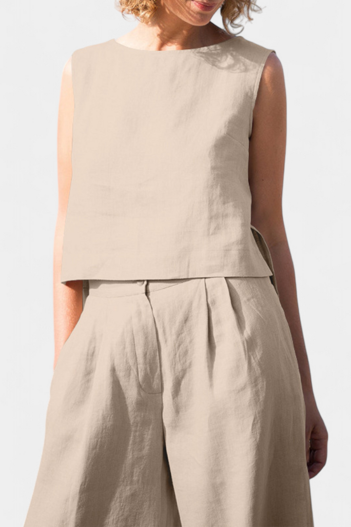 Yvanne Conjunto Vintage Sin Mangas de Verano